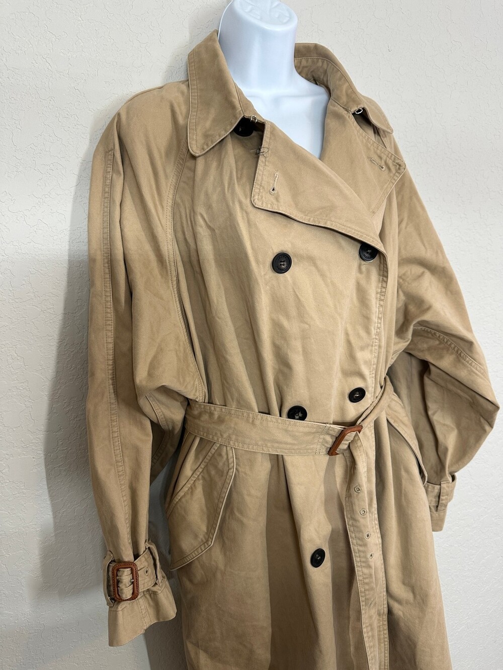 Isabel Marant Trench Coat Double-Breasted Belted Khaki Cotton Women's Size 38 - Picture 2 of 16